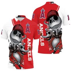 Los Angeles Angels Jack Skellington And Zero Polo Shirt All Over Print Shirt 3d T-shirt