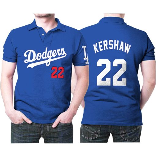 Los Angeles Dodgers Clayton Kershaw 22 Great Player Mlb Baseball 2020 Mlb Navy Blue Jersey Style Gift For Dodgers Fans Polo Shirt