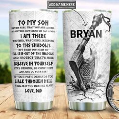 Love Dad To Son Viking Personalized Gift For Lover Day Travel Tumbler