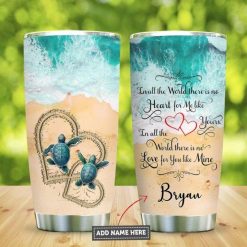 Love Turtles Couple Pesonalize Gift For Lover Day Travel Tumbler