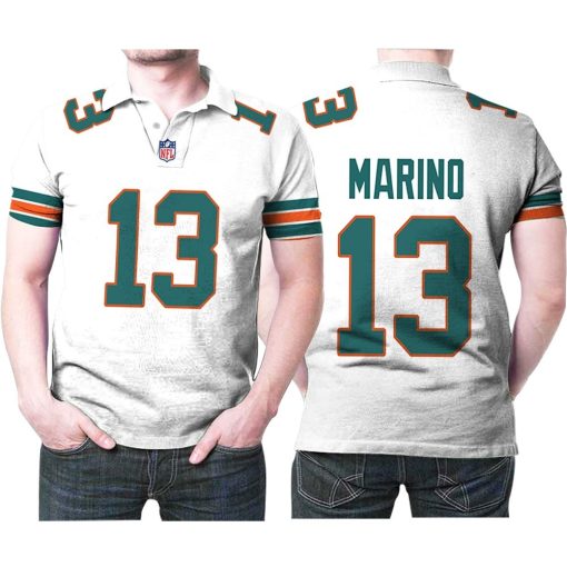 Miami Dolphins Dan Marino #13 Nfl American Football White 2019 Alternate Game 3d Designed Allover Custom Gift For Dolphins Fans Polo Shirt