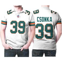 Miami Dolphins Larry Csonka #39 Nfl American Football White 2019 Alternate Game 3d Designed Allover Custom Gift For Dolphins Fans Polo Shirt