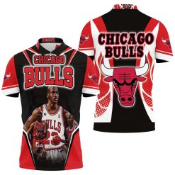 Michael Jordan 23 Chicago Bulls Fire Ball Polo Shirt All Over Print Shirt 3d T-shirt