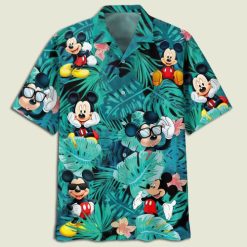 Mickey Mouse Flowers And Leaves Youth & Adult Hawaiian Shirt PK12