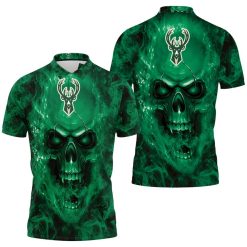 Milwaukee Bucks Nba Fans Skull Polo Shirt All Over Print Shirt 3d T-shirt