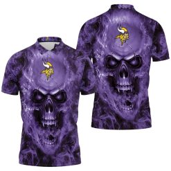 Minnesota Vikings Nfl Fans Skull Polo Shirt All Over Print Shirt 3d T-shirt