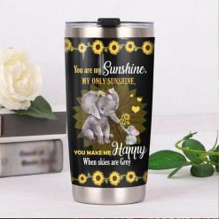 Mom Baby Elephant You Are My Sunshine Gift For Lover Day Travel Tumbler