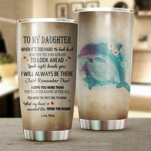 Mom Dolphin Mom To Daughter Gift For Lover Day Travel Tumbler