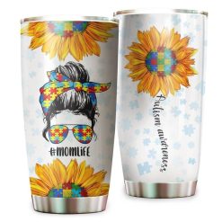 Mom Life Mom Bun Hair Gift For Lover Day Travel Tumbler All Over Print