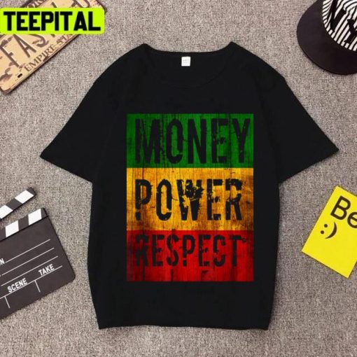 Money Power Respect Blur Text Design Unisex T-Shirt