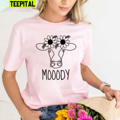 Moody Sunflower Cow Unisex T-Shirt