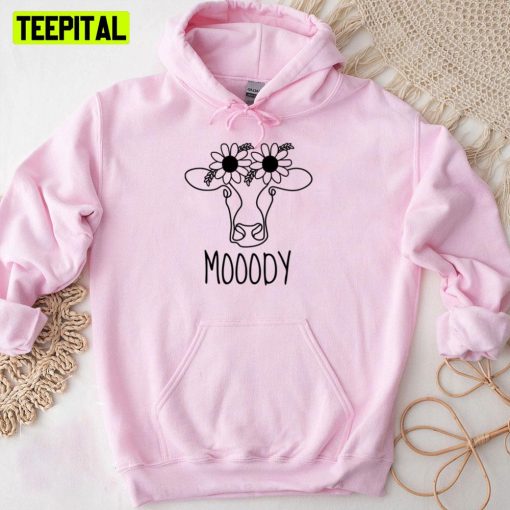 Moody Sunflower Cow Unisex T-Shirt