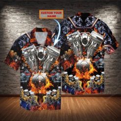 Motorbike Engine Custom Hawaiian Shirt HA33