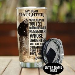 My Dear Daughter Personalized Funny Daughter And Mom Gift For Cat Lovers Gift For Lover Day Travel Tumbler All Over Print