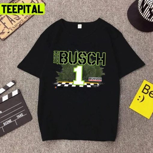 Nascar Kurt Busch Racing Flags Design Unisex T-Shirt