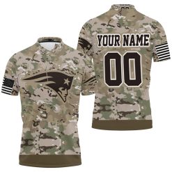 New England Patriots Camouflage Veteran 3d Personalized Polo Shirt All Over Print Shirt 3d T-shirt