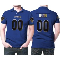 New England Patriots Nfl American Football Team Logo Custom 2019 Fathers Day Royal Black Golden Jersey Style Gift For Patriots Fans Polo Shirt