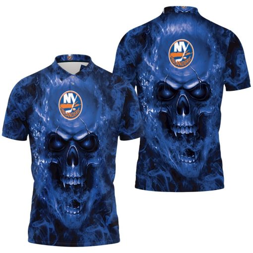 New York Islanders Nhl Fans Skull Polo Shirt All Over Print Shirt 3d T-shirt