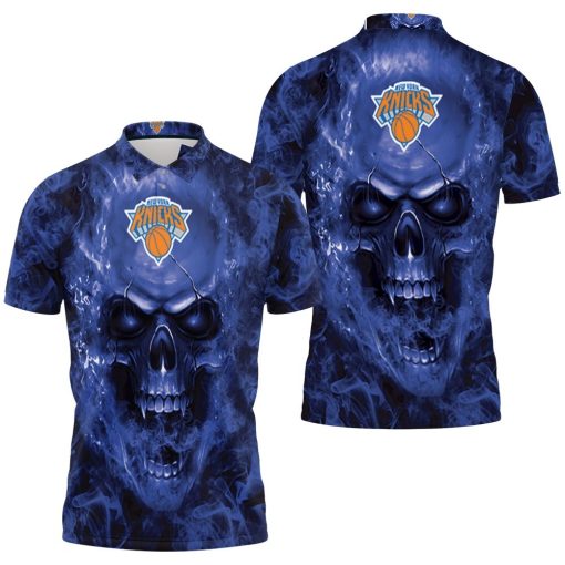 New York Knicks Nba Fans Skull Polo Shirt All Over Print Shirt 3d T-shirt