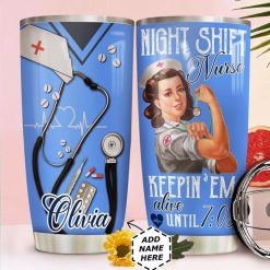 Night Shift Nurse Personalized Gift For Lover Day Travel Tumbler