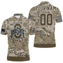 Ohio State Buckeyes Camouflage Veteran Personalized Polo Shirt All Over Print Shirt 3d T-shirt