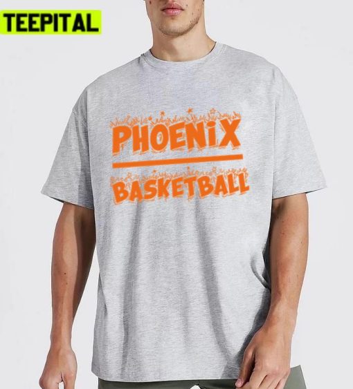 Orange Text The Valley Phoenix Suns Basketball Unisex T-Shirt