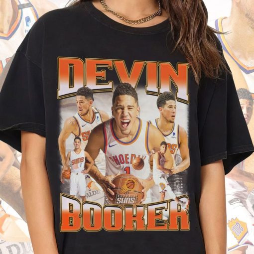 Orange Vintage Style Devin Booker Mvp Phoenix Suns Basketball Unisex T-Shirt