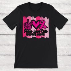 Pace Love Cure Breast Cancer Awareness Pink Ribbon Unisex T-Shirt