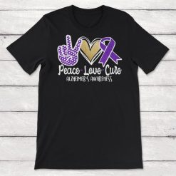 Peace Love Cure Alzheimers Awareness Unisex T-Shirt