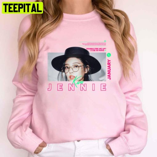 Pink Background Jennie Graphic Unisex T-Shirt