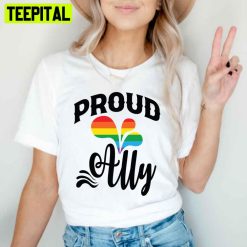 Proud Ally Rainbow Colors Pride Month Unisex T-Shirt