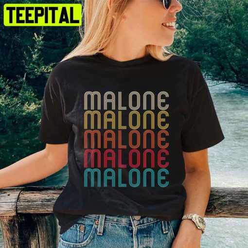 Rainbow Retro Vintage Style Malone Unisex T-Shirt