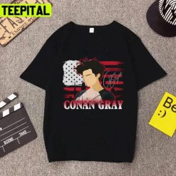 Red America Flag Conan Gray Signature Unisex T-Shirt