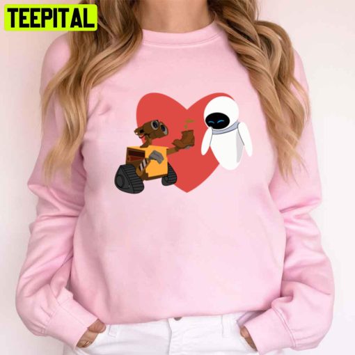 Red Love Wall-E And Eve Unisex T-Shirt