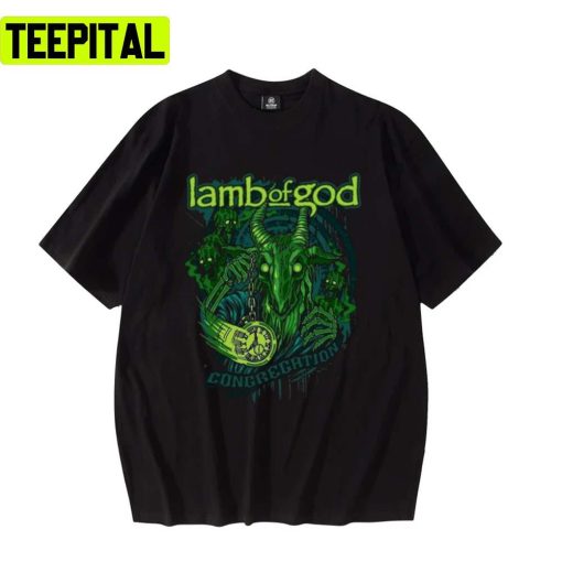 Resolution Green Design God Is An American Lamb Of God Retro 80s 90s Rock Band Unisex T-Shirt