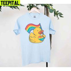 Rubber Duck Colorful Rainbow Proud Gay Month Pride Allyship Unisex T-Shirt