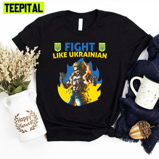 Saiyan Coat Of Arms Fight Like Ukranian Unisex T-Shirt