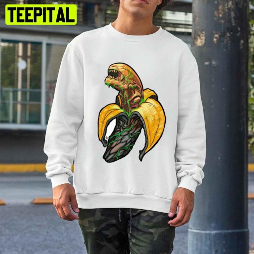 Scary Alien Banana Unisex T-Shirt