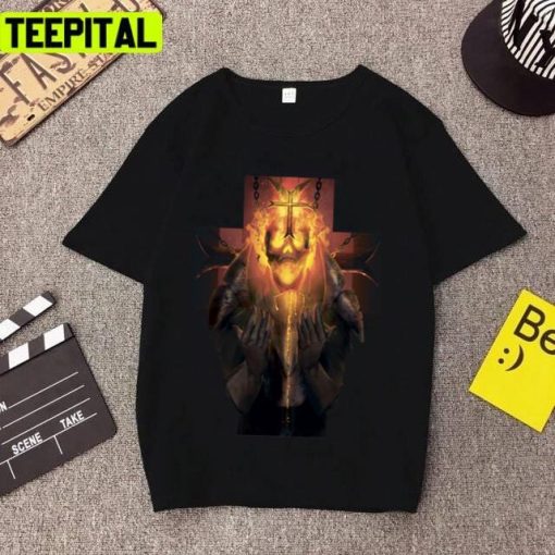 Skeleton Templar Fire Knight Design Unisex T-Shirt