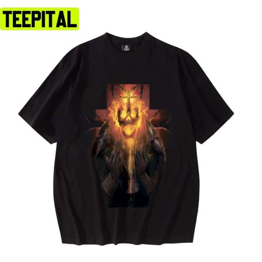 Skeleton Templar Fire Knight Design Unisex T-Shirt