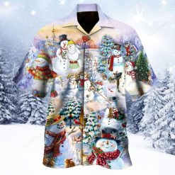 Snowman In Christmas Time Hawaiian Shirt HA33