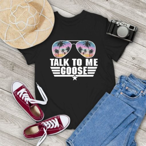 Talk To Me Goose Sunglasses Funny Beach Vacation Vintage T-Shirt