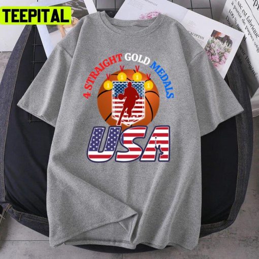 Team Usa Basketball 4 Straight Gold Medals Unisex T-Shirt