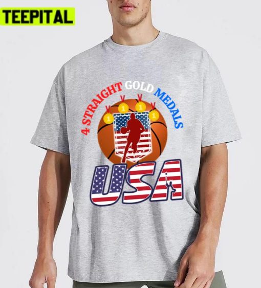 Team Usa Basketball 4 Straight Gold Medals Unisex T-Shirt