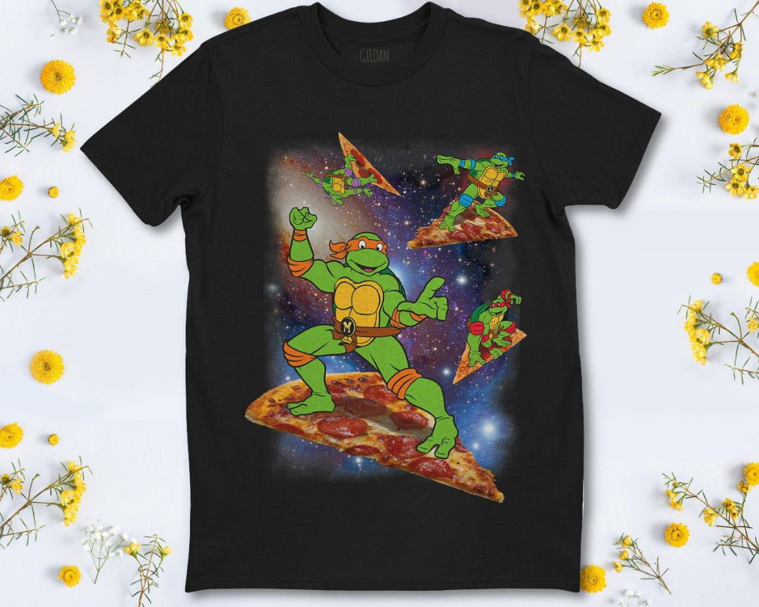  Teenage Mutant Ninja Turtles Ok But First Pizza Premium T-Shirt  : Clothing, Shoes & Jewelry