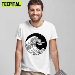 The Great Wave Trek Spaceship In Space Unisex T-Shirt