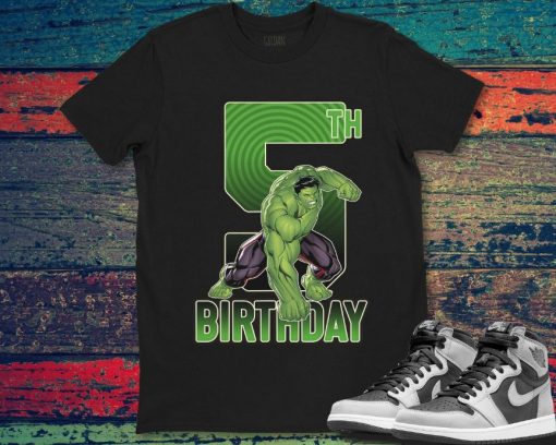 The Incredible Hulk 5th Birthday 5 Years Old Kid Boys Girls Unisex Gift T-Shirt