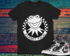 The Muppets Kermit Frog Portrait Checkerboard Circle Unisex T-Shirt