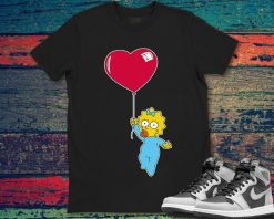 The Simpsons Maggie Heart Balloon Valentines Day Unisex Gift T-Shirt