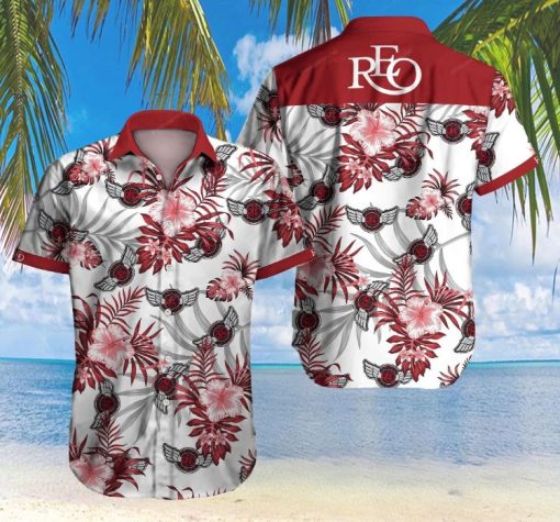 Tlmus reo Speedwagon Hawaiian Graphic Print Short Sleeve Hawaiian Casual Shirt N98